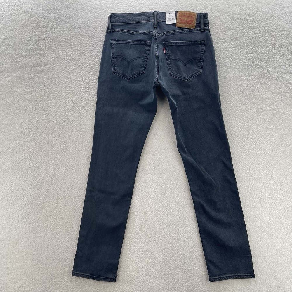Levis 511 Jeans Men 32x34 Black Slim Fit Dark Wash Stretch Denim Grunge Goth NEW - Picture 2 of 10